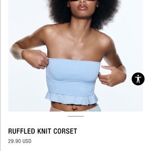 ZARA Ruffled Knit Corset. NWT